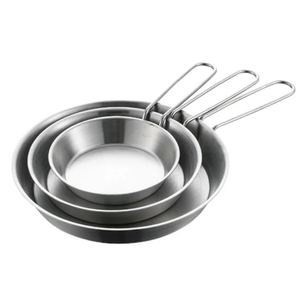 3 stk. stekepanner for camping, non-stick stekepanner for enkel matlaging
