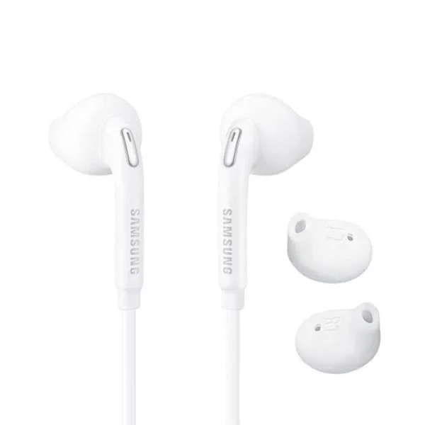 Samsung Fit Headset - Original Vita Hörlurar, Bekväm Passform