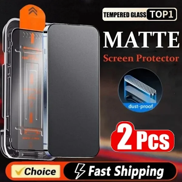 【NX】Matt Oleofobisk Belegging Støvfri Installasjon Skjermbeskytter kompatibel iPhone 13 11 12 14 17 Pro Max 15 16 Plus XR X Frostet Glass For iPhone X