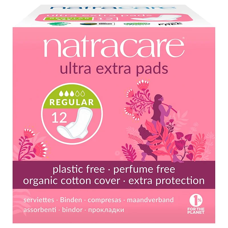 Natracare Ultra Extra Bind Normal 12 stk., Medicin & Pleje, Bind & Indlæg, Bind