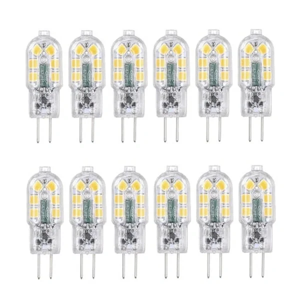 G4 LED-lampor 12-pack 3W Varmvit Ej Dimbar 12V Tvåstiftslampor för Landskap Under Skåpbelysning