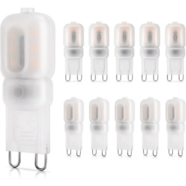 G9 LED-lyspærer 2W 200LM Varmhvit 2700K Ikke-dimbar 220-240V for hjemmebelysning 10-pakning