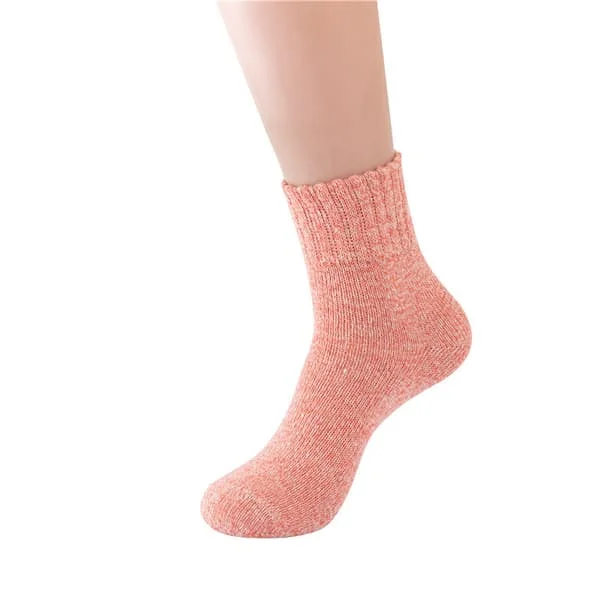 Uldsokker Vinter Varme Sokker, Uldsokker Strikkede og Strikkede Bomuldssokker - Pink