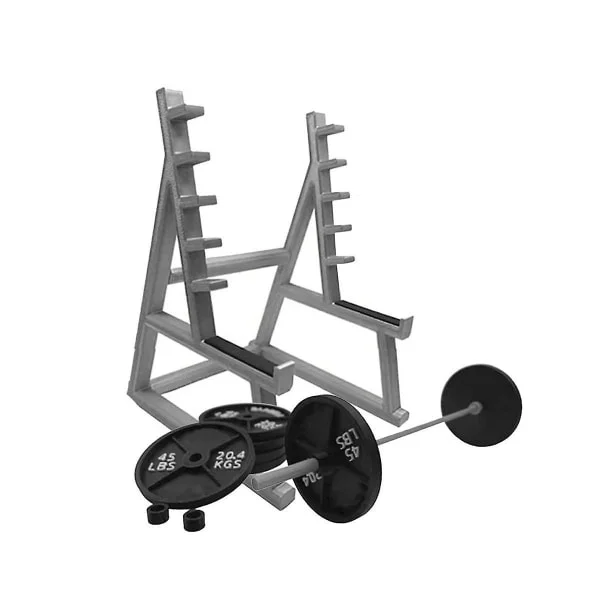 Bords pennhållare Organizer Set Mini Squat Rack Skivstång Design Plast Bordsdekor för Fitnessentusiaster Silver Svart
