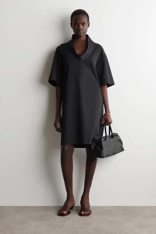 COS Women's Borsa Tote Bateau In Pelle Bag in Nero
