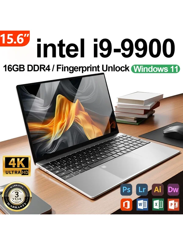 AliExpress - Neuer Büro-Laptop Intel Core i9 9900 15,6 Zoll 4K HD-Bildschirm Windows 11 16GB RAM 1TB SSD Tragbarer Schlanker Laptop PC Gamer Computer