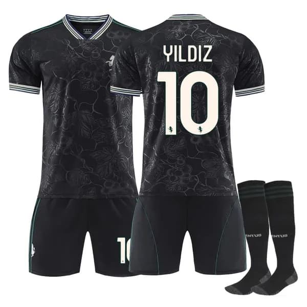 25-26 Juventus F.C. Vieras Kolmas Pelipaita NO.10 YILDIZ Setti Lapset Aikuiset Jalkapallovarusteet Sukkien Kanssa