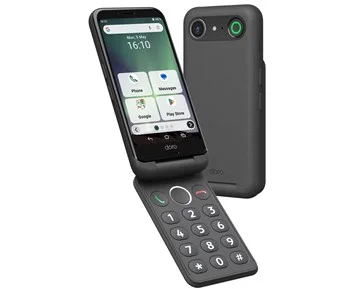 Doro Aurora A21, Graphite - Enkel smartphone med vikbar bakgrundsbelyst knappsats