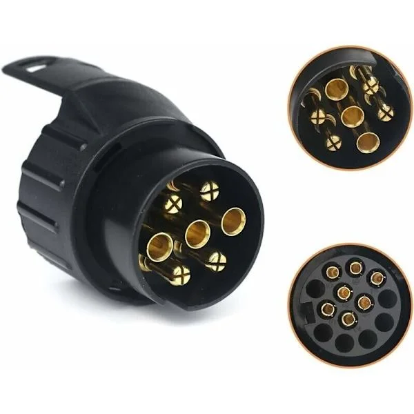 AIMOONSA 7/13 Tilhengerpluggadapter 7 til 13-pins kontakt 7-polet til 13-pins hengerfesteplugg for bilhenger, traktor, campingvogn, sykkelstativ