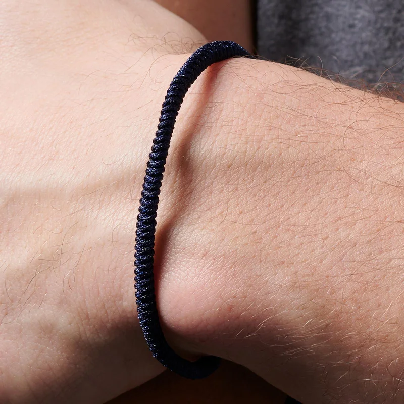 Braccialetto con nodo della fortuna blu per uomini - Braccialetti con cordino