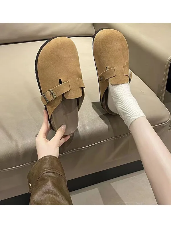 AliExpress - Comwarm Fashion Mules en daim pour femme, Sabots pour homme, Sandales à semelle en liège avec soutien de la voûte plantaire, Claquettes 