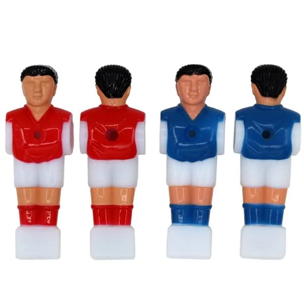 4 stk. Bordfotballspiller i plast, fotballspill, mini humanoid dukke