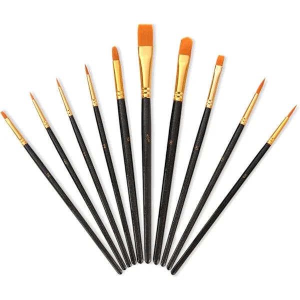 Professional Paint Brush Set, 10 Pcs Artist Brushes for Acrylic Painting, Adults & Kids