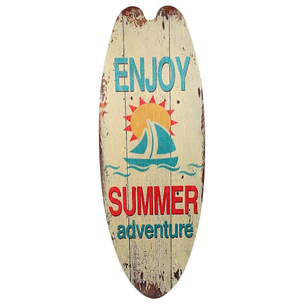 Decorative Summer Theme Surfboard Decor General Use Party Bar Wall Hanging Wooden Surfboard Sign Home Decor