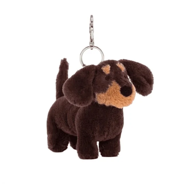 Jellycat Kosedyr, Jellycat Nøkkelring, 4" Hund Jellycats Plysj Nøkkelring Anheng, Hund Myk Putepute