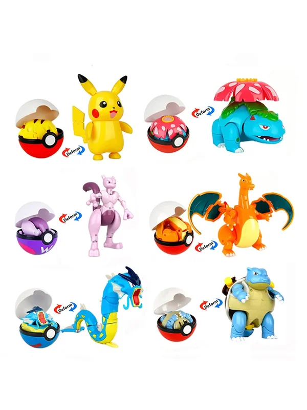 AliExpress - Haute qualité Pokemon balle déformation jouet Pikachu Mewtwo Gyarados poche monstre Pokeball Pokemon figurine enfants jouet Gif