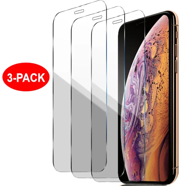 【BEMS】3-pakning - iPhone X / Xs - Skjermbeskytter i herdet glass Gjennomsiktig
