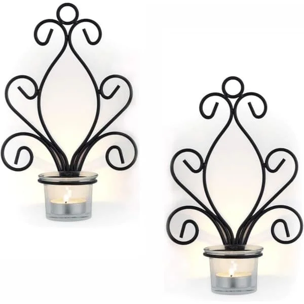 Vintage Iron Wall Sconces, Creative Iron Candle Holders