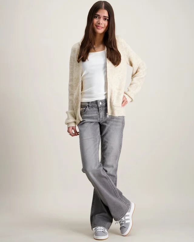 Gina Tricot Young Embroidery flare jeans Grå Jeans Tjej - Kids Brand Store