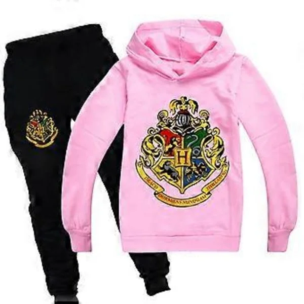 Harry Potter Trykk-Sporbukse Sett 7-14 År Barn Genser Topper Joggebukser Bunner Gutter Jenter Antrekk (9-10 År Rosa)