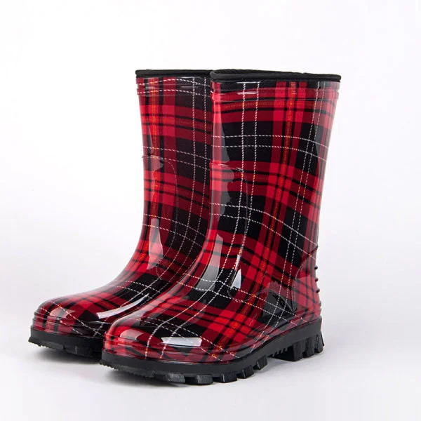 Women's Rain Boots with Printed Waterproof Rubber Boots