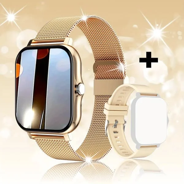 Smartklokke for herre dame gave full berøringsskjerm sport fitness klokker Bluetooth-samtaler digital smartklokke armbåndsur