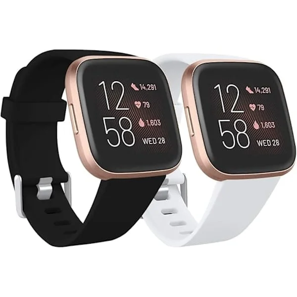 Kompatibel med Fitbit Versa Armband/Fitbit Versa 2 Armband, Mjukt Silikon Sport Ersättningsarmband för Fitbit Versa 2/Fitbit Versa Lite - S Storlek