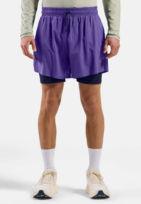 Odlo Zeroweight 5 inch 2-in-1 hardloopshort 2.0 voor heren, XL, paars