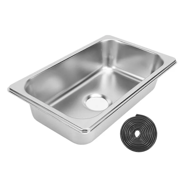 RV 304 Rostfri diskho Kök Rektangulär Handfat Diskbänk med 40 mm Avloppsutlopp för Båt Husvagn Yachter Båtar Polering Ritning GR?1465