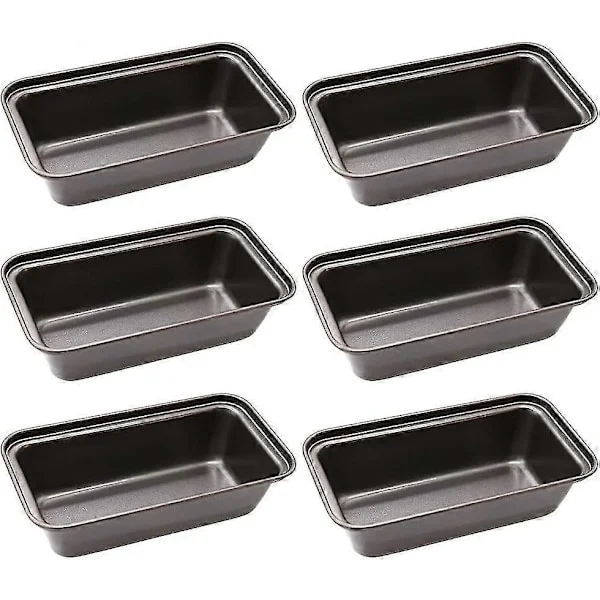 Loaf Pan, 6 Pcs Non-Stick Mini Loaf Pans and Bread Pan, Carbon Steel Bread Pan for Bread, Cakes, Quiche and Brownies