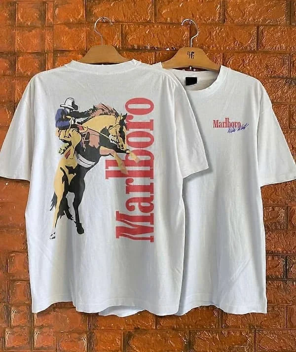Vintage Marlboro Cowboy Wild West-skjorte, Country Music-skjorte, Cowboy Killer-skjorte, Boho-skjorte, Cowboy Rodeo T-skjorte, Counfctfw163