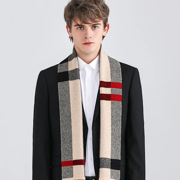 Ren ull kort skjerf herre vinter dress skjerf med spenne