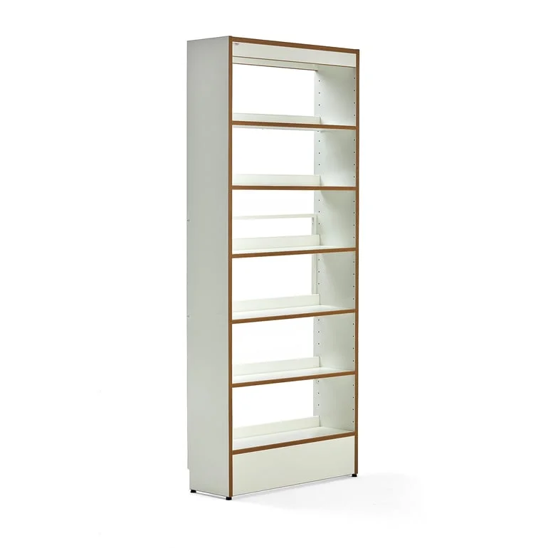 Library bookshelves STORY, basic, single-sided, 2240x922x305 mm, 6 shelves, white