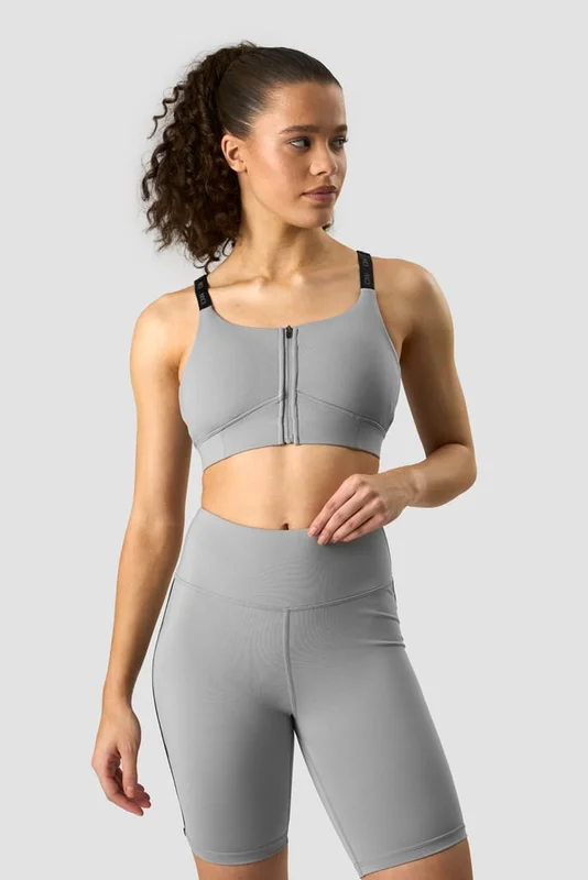 ICANIWILL - Ultimate Training Zipper Sports Bra Grey - Sports-BH - Damer - Træningstøj fra ICIW