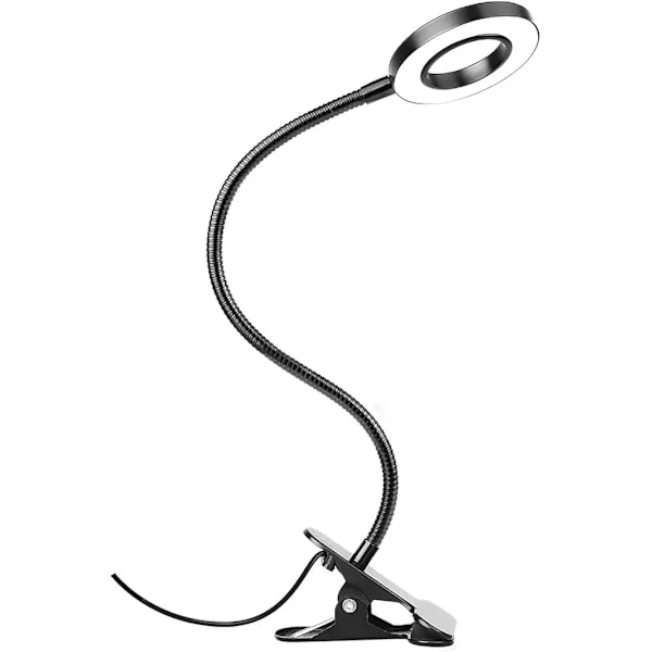 Bordklemme Lampe til Læsning Hjemmekontor, Lysstyrke 3 Tilstande, Klemmelampe til Sengegavl, Håndværk