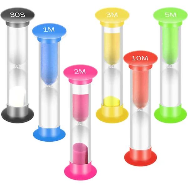 6 stk timeglass-timer, timeglass for barn, timeglass, kjøkkenklokke, ZQKLA