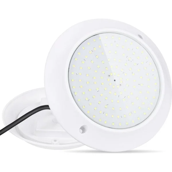 LED Pool Light PAR56, 18W 6000K Resin Fylld Pool Lampa, Ultratunn IP68 PC Undervattens LED Lampa, AC/DC 12V Pool Lampa [Energiklass F]