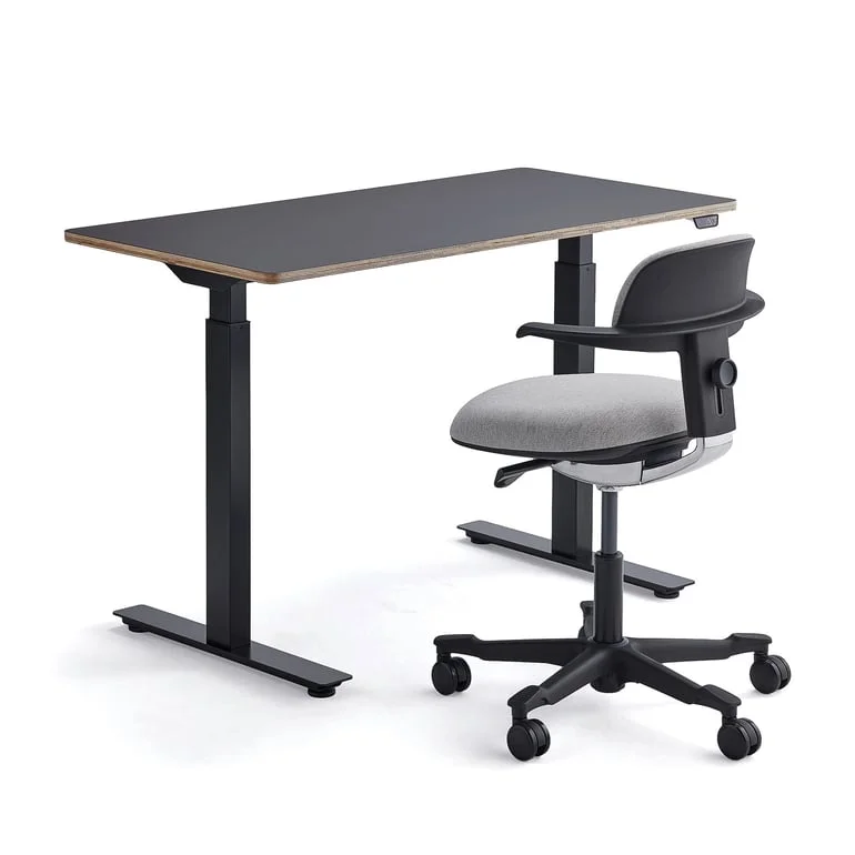 Höj- och sänkbart skrivbord - 1200x600mm - Svart