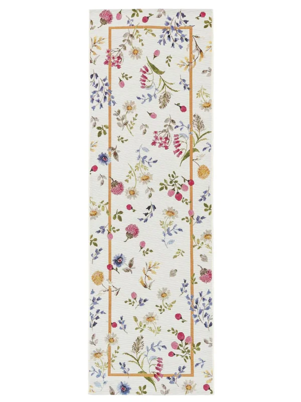 Washable Flora Multicolor Runner Rug Small Oeko-Tex