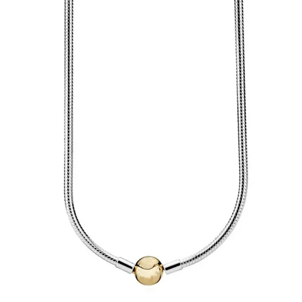【DENGTU】Original Poetic Flowers Love Heart Ball Barrel Snake Chain med Lås 925 Sterling Sølv Halskjede for Pandora Bead Charm Diy Smykker