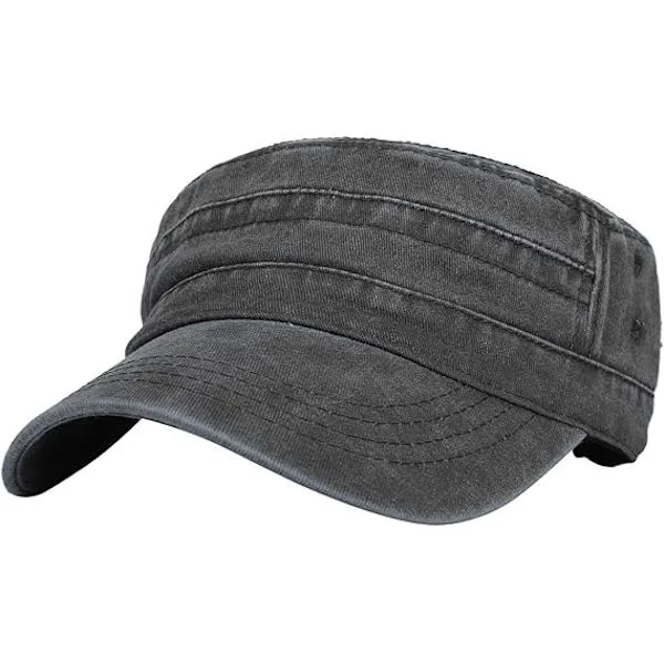 Vintage militær caps for menn, caps for hær med skygge, caps for kadetter i bomull