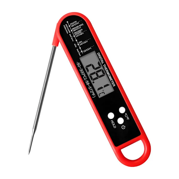 Vikbar Mat Termometer BBQ Kött Kök Termometer Bakning Mjölk Vatten Termometer