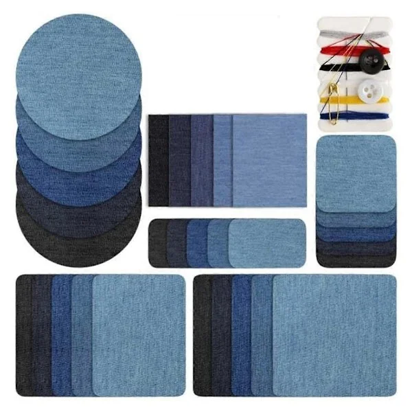 Lapper for Innsiden av Jeans 30 stk, Strykelapper for Innsiden av Jeans for Klesreparasjon, Strykelapper for Jeans Innside