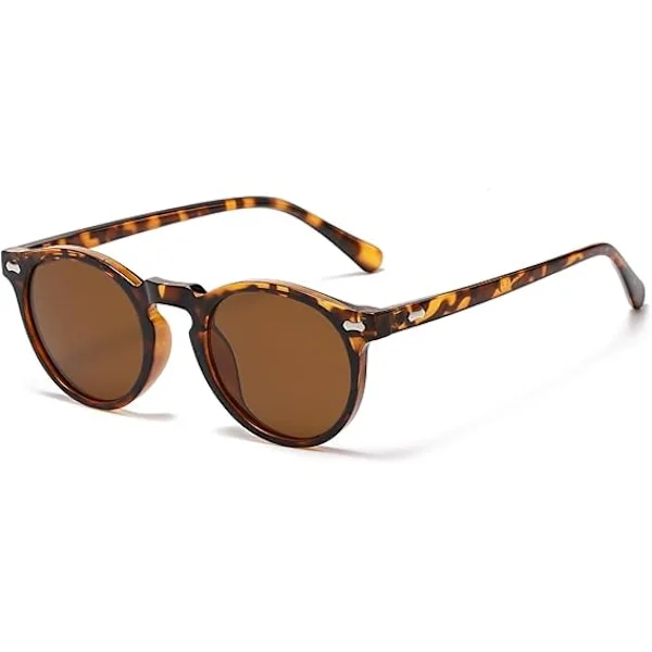 Retro Round Polarized Sunglasses Men Women, Vintage Polarized Sunglasses Classic Trendy Shades Unisex UV-Protection