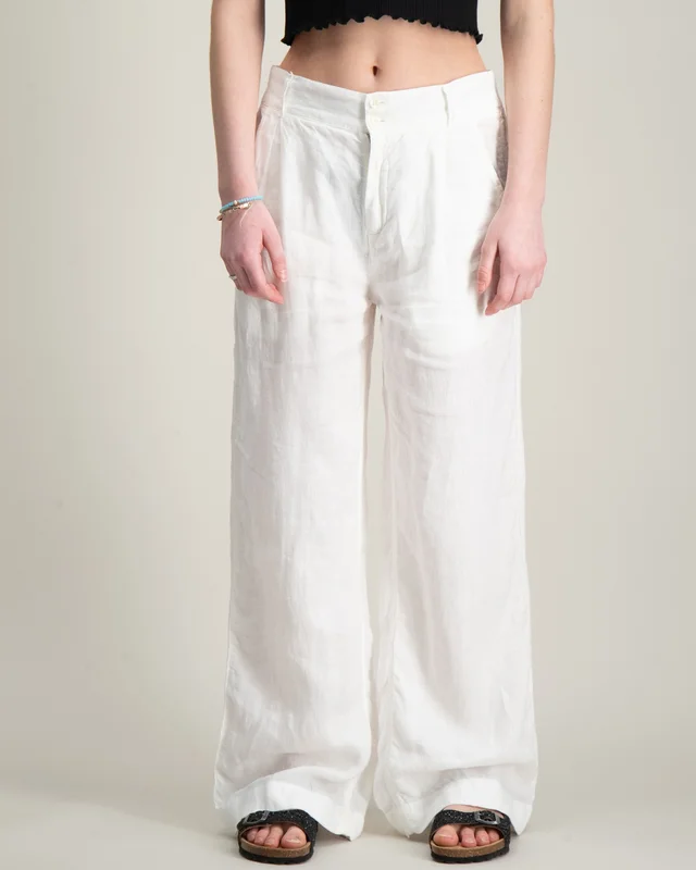 GANT WIDE PLEATED LINEN PANTS Hvit Bukser Jente - Kids Brand Store