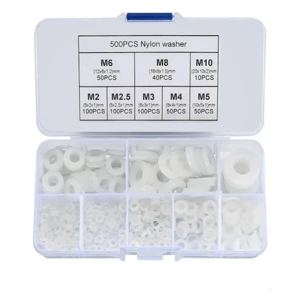 500 stk. Nylon Skiver Plast Skiver Flade Skiver Sortimentssæt