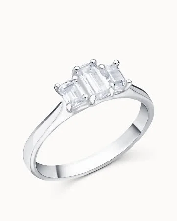Three-stone Rings Esmeralda 950 Platinum - Engagement Rings & Wedding Rings from Vanbruun