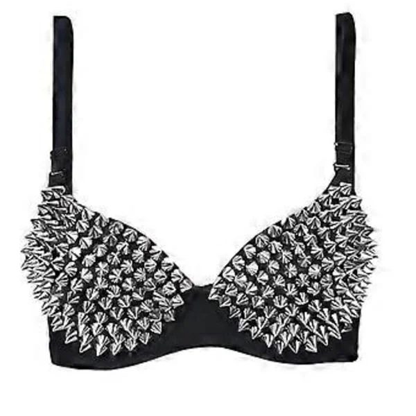 Sexy Undertøy Spike Nagle Danse-BH Metallisk Punk Stil Push Up Gorge Steampunk BH-er For Kvinner Mote Undertøy Brassiere-L