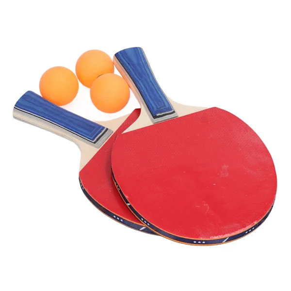2 Racketer 3 Baller Bordtennis Paddle Ball Sett med Dobbeltsidige Nupper Inn Håndtrykk Ping Pong Paddle Sett for Innendørs Utendørs Spill