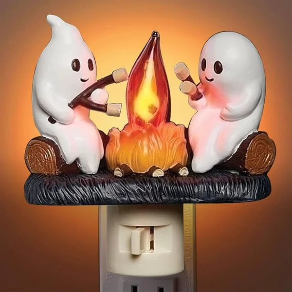 Cute Ghost Flashing Night Light LED Night Light Halloween Decoration Creative Gift 1pc Plug-in Night Light Ornament A